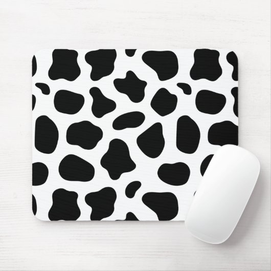 Kuhhautmuster mit schwarzen und weißen Flecken Mousepad (Mit Mouse)