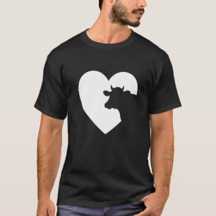 Kuhherz für ein Mädchen, das Kühe Liebe Rind H T-Shirt