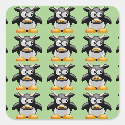 Kuhkleber Quadratischer Aufkleber (Vorderseite)