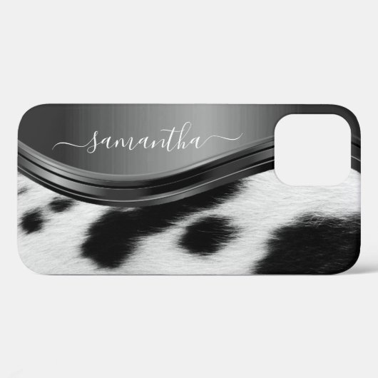 Kuhknochen Handgeschriebener Name Metall Case-Mate iPhone Hülle (Rückseite (Horizontal))