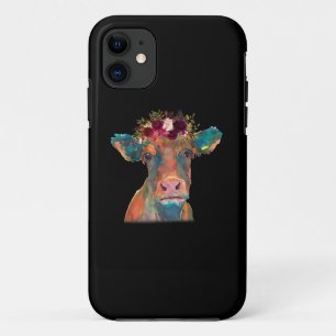 Kuhkopf-Gesichtspunkt farbige Wasserfarbe  Kuhgesc Case-Mate iPhone Hülle
