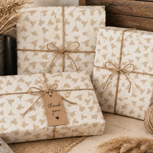 Kuhkopf-Silhouette Western-Geschenkpapier Neutral Geschenkpapier