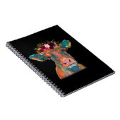 Kuhkopfgesicht farbenfrohe Wasserfarbe | Kuhgesche Notizblock (Rechte Seite)