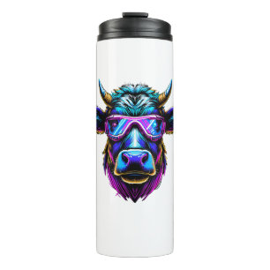 Kuhkuh-Brille lustig cool farbig Thermosbecher