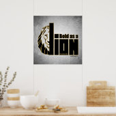 kühl als Löwe (Sprichwörter 28:1) Poster (Küche)