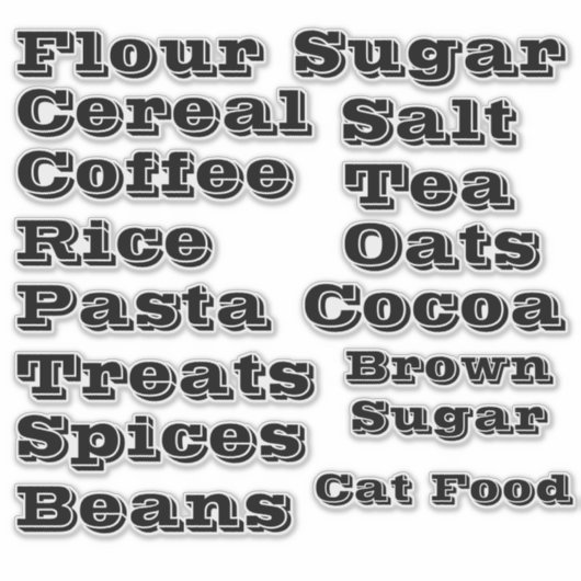Kühl anpassbarer Pantry-Vinyl Aufkleber (Vorderseite)