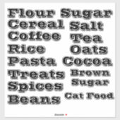 Kühl anpassbarer Pantry-Vinyl Aufkleber (Blatt)