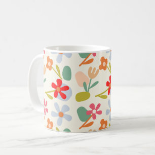 Kühl aussehendes abstraktes Blumenmuster-Design Kaffeetasse