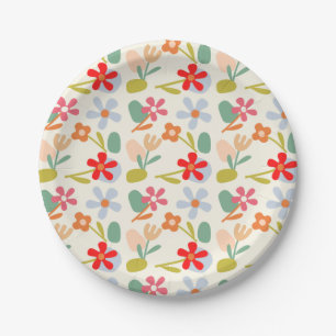 Kühl aussehendes abstraktes Blumenmuster-Design Pappteller