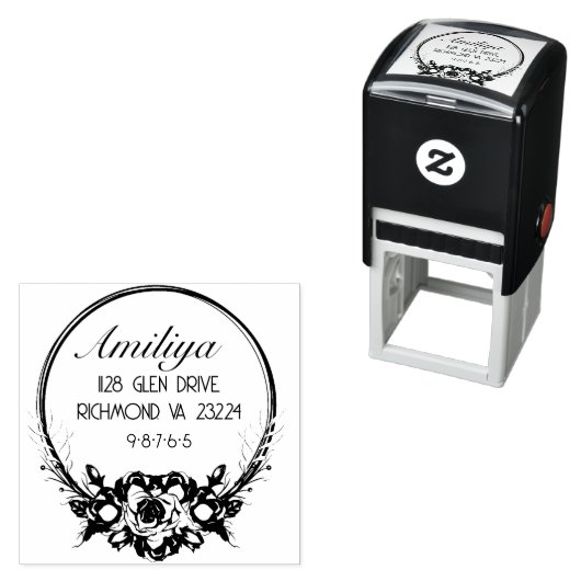 kühl botanisch Personalisiert modern Permastempel (Beispiel)