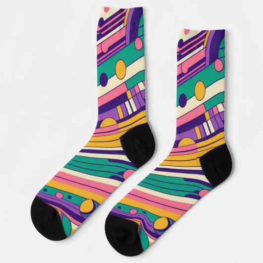 Kühl, bunt Retrodesign der 80er/90er Socken (Linkes Detail)