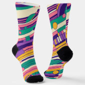 Kühl, bunt Retrodesign der 80er/90er Socken (Gewinkelt)