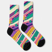 Kühl, bunt Retrodesign der 80er/90er Socken (Rechts)