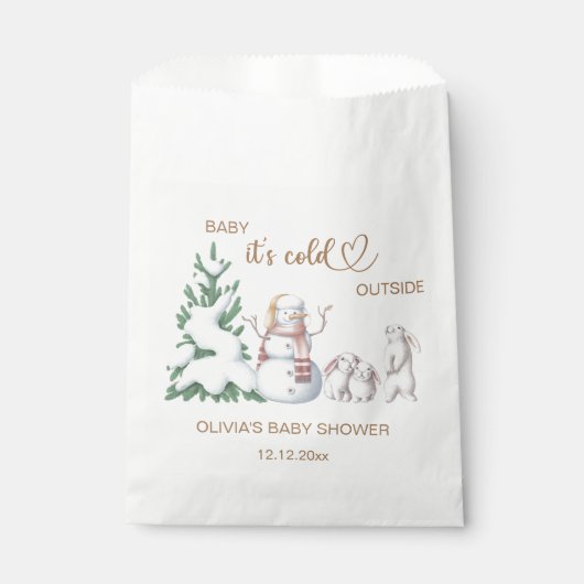 Kühl dich draußen! Babyparty Geschenktütchen (Vorderseite)