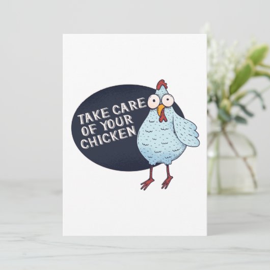 Kühl dich um dein Huhn Dankeskarte (Stehend Vorderseite)