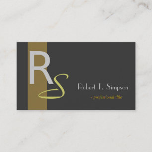 Kühl, elegant, Monogramm schwarze Visitenkarte