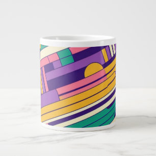 Kühl, farbenfroh im Retro-Stil der 80er/90er Jumbo-Tasse