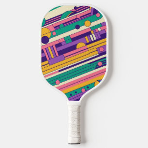 Kühl, farbenfroh im Retro-Stil der 80er/90er Pickleball Schläger