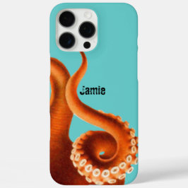 Kühl farbiges Aqua Orange Octopus iPhone 16 Pro Max Hülle
