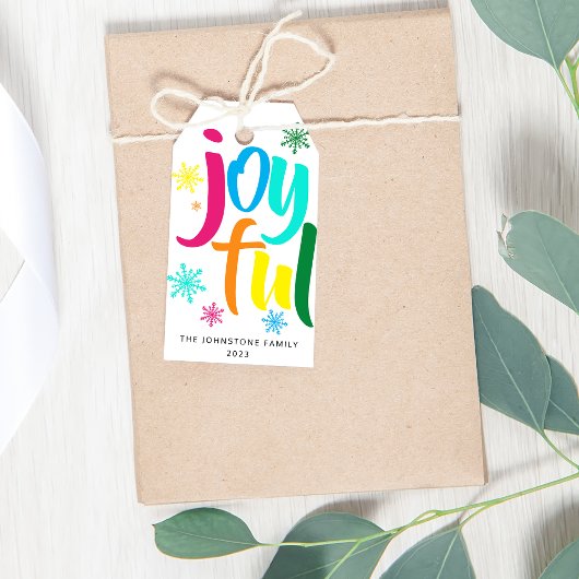 kühl gefärbtes Joyful Christmas Geschenkanhänger