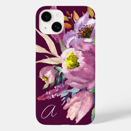 Kühl Mit Monogramm Lila Weingarten Case-Mate iPhone Hülle (Rückseite)