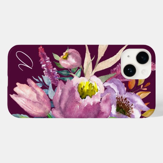 Kühl Mit Monogramm Lila Weingarten Case-Mate iPhone Hülle (Rückseite (Horizontal))