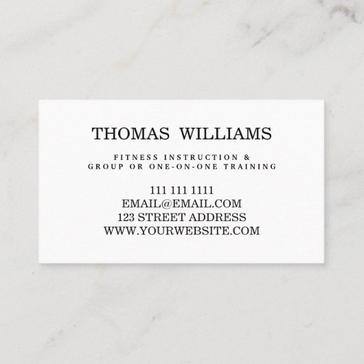 Kühl-Schwarz-Grau-Personal-Trainer Visitenkarte (Rückseite)