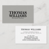 Kühl-Schwarz-Grau-Personal-Trainer Visitenkarte (Vorne/Hinten)