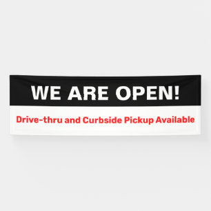 Kühl sind wir offen Drive Through Curbside Pick-up Banner