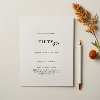 kühl und einfach 50. Geburtstag Einladung