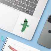 Kühl wie ein Gurke Aufkleber (Laptop mit iPhone)
