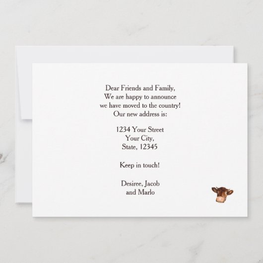 Kuhlandwirt Rustikaler Stallsonnenausweis Ankündigung (Rückseite)