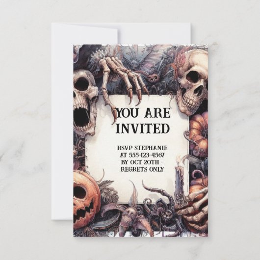 Kühlarm: Anpassbarer Halloween-Party-Call Einladung (Rückseite)