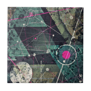 Kühle abstrakte digitale Graffiti-Kunst Geometrisc Fliese