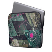 Kühle abstrakte digitale Graffiti-Kunst Geometrisc Laptopschutzhülle (Vorderseite Links)