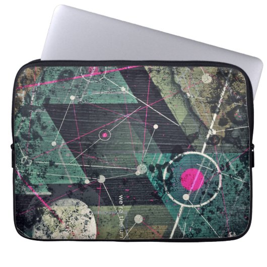 Kühle abstrakte digitale Graffiti-Kunst Geometrisc Laptopschutzhülle (Vorderseite)