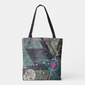 Kühle abstrakte digitale Graffiti-Kunst Geometrisc Tasche (Rückseite)