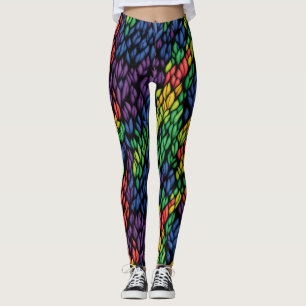 Kühle abstrakte farbenfrohe botanische Grünpflanze Leggings