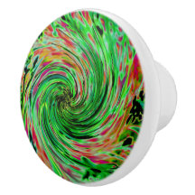 Kühle abstrakte Limettengrün und schwarze florale 