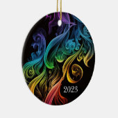 Kühle Abstrakte Rainbow-Smoke Elegant Keramik Ornament (Rechts)