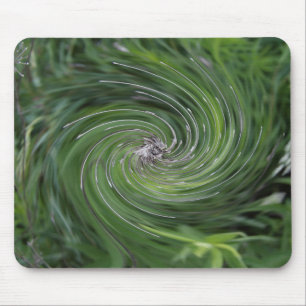 Kühle abstrakte Retro Chartreuse grüne Blumenspira Mousepad