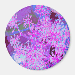 Kühle abstrakte Retro-Natur in Hot Pink und Lila Magnet