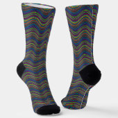 Kühle abstrakte wellige Linienkunst Thunder_Cove Socken (Gewinkelt)