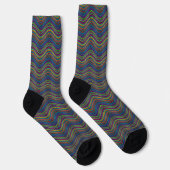 Kühle abstrakte wellige Linienkunst Thunder_Cove Socken (Rechts)
