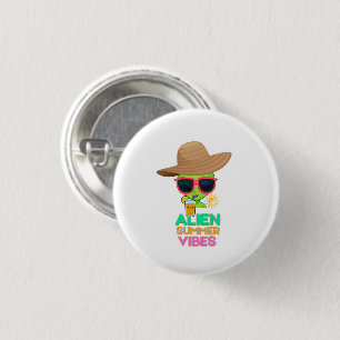 Kühle Alien-Sommerferien-Vibes Button