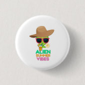 Kühle Alien-Sommerferien-Vibes Button (Vorderseite)