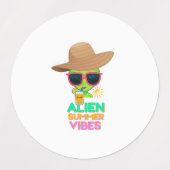 Kühle Alien-Sommerferien-Vibes Etiketten (Design 1)