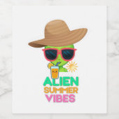 Kühle Alien-Sommerferien-Vibes Weinetikett (Einzelnes Label)