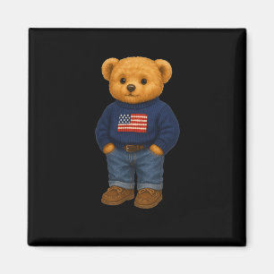 Kühle amerikanische USA-Bär-Illustration Grafikdes Magnet