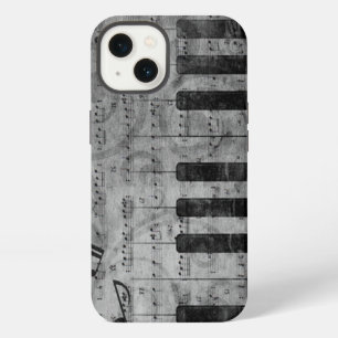 Kühle antike Grunge-Effekt-Klaviermusiknoten iPhone 13 Hülle